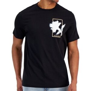 Michael Kors Men’s Black Floral Graphic Tee – Short Sleeve, Size S